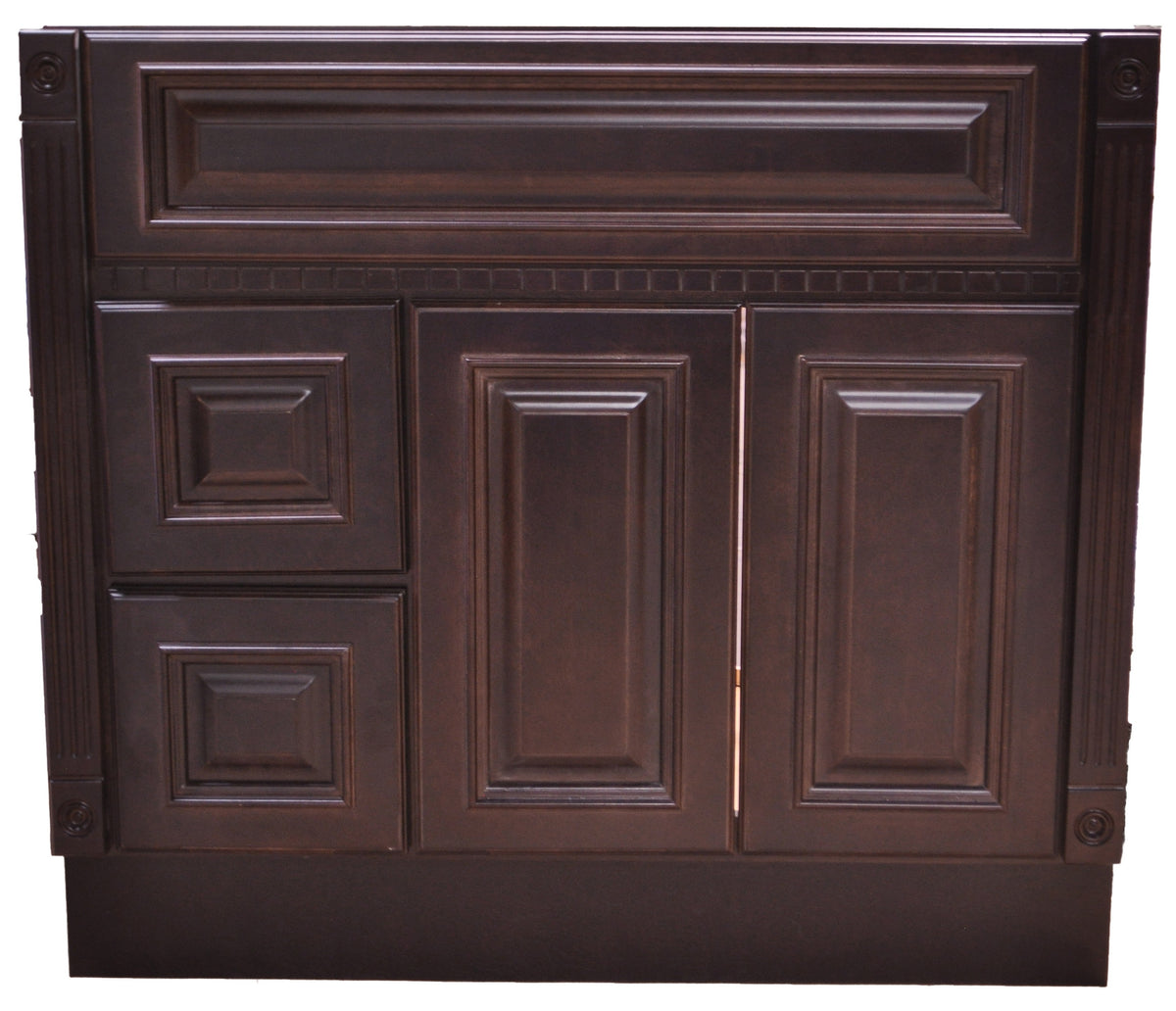 30 Inch Bathroom Cabinet Vanity Heritage Espresso Left Drawers – 1076 Flooring Cabinets