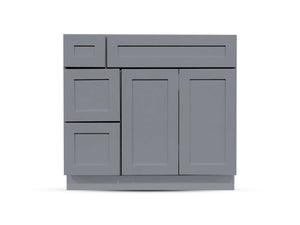 36 Charcoal Shaker Drawers Left