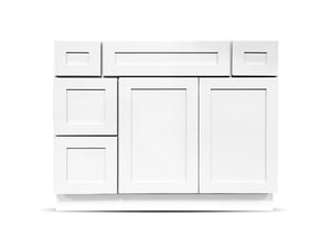 42 Colonial Shaker White Drawers Left