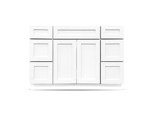 48 Colonial Shaker White Drawers Left/Right
