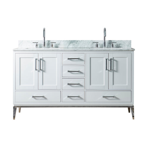 60 Inch Wide Double Sink 1831 White