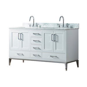 60 Inch Wide Double Sink 1831 White