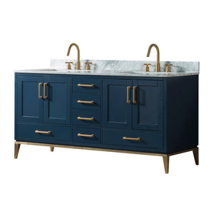 72 Inch Wide Double Sink 1831 Blue