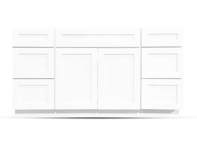 60 Bright White Shaker Drawers Left/Right