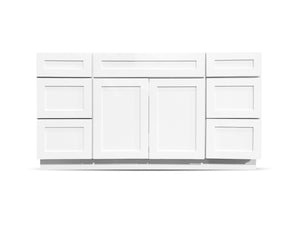 60 Colonial Shaker White Drawers Left/Right