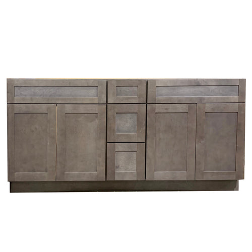 72 Inch Bathroom Cabinet Vanity Coal Shaker Two Sides Drawers