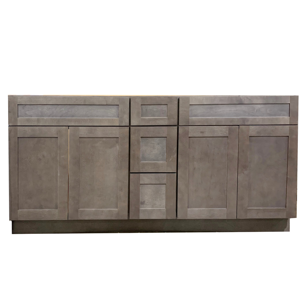 72 Inch Bathroom Cabinet Vanity Coal Shaker Two Sides Drawers