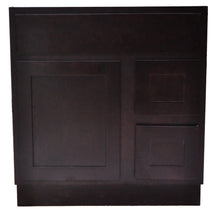 Load image into Gallery viewer, 30 Inch Bathroom Cabinet Vanity Shaker Espresso Right Drawers