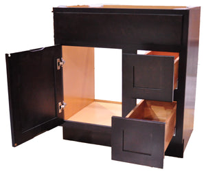 30 Inch Bathroom Cabinet Vanity Shaker Espresso Right Drawers