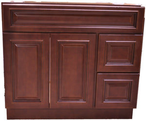 36 Inch Bathroom Cabinet Vanity Cherry Right Drawers