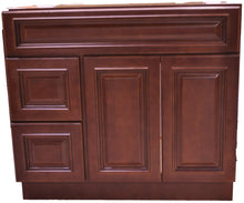 Load image into Gallery viewer, 36 Inch Bathroom Cabinet Vanity Cherry Left Drawers