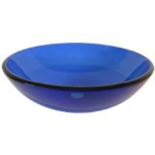 Round Tempered Glass Vessel Sink - Frosted (Blue)