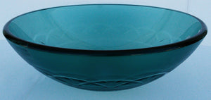 Round Tempered Artistic Glass Vessel Sink - "Moderna" (Green)