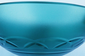 Round Tempered Artistic Glass Vessel Sink - "Moderna" (Green)