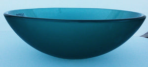 Round Tempered Glass Vessel Sink - "Verona" (Green)