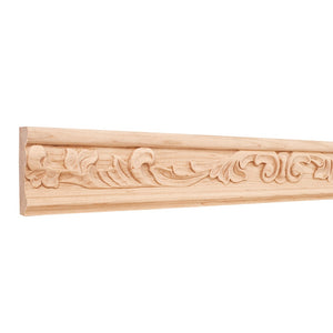 3" x 1" Hand Carved Frieze Moulding - Cherry