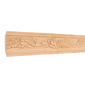 3-1/4" x 7/8" Hand Carved Crown Moulding - Basswood