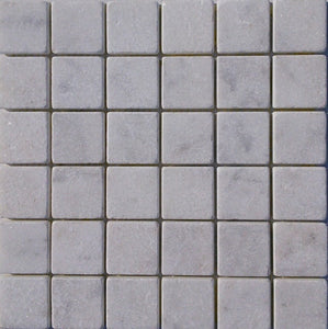 2" x 2" Fantasy White Tumbled Marble Mosaic Tile - MO1056