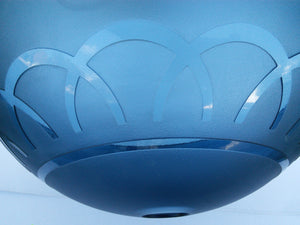 Round Tempered Artistic Glass Vessel Sink - "Moderna" (Blue)