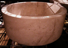 Load image into Gallery viewer, Polished Travertine Vessel Sink with Straight Sides - Light Beige