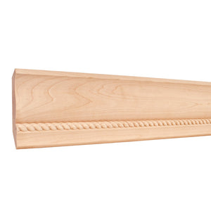 4-1/4" x 7/8" Crown Moulding with 1/2" Rope - Hard Maple